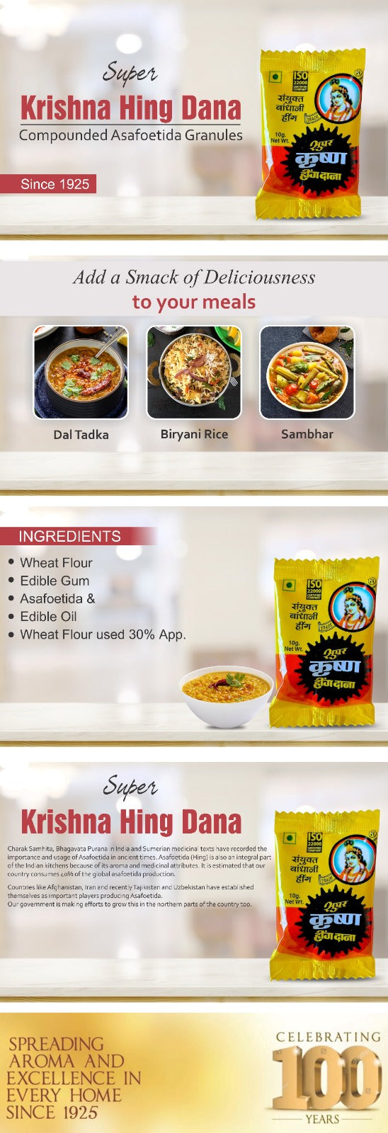 Krishna Hing Dana 10g * 25 pack | 250 gram