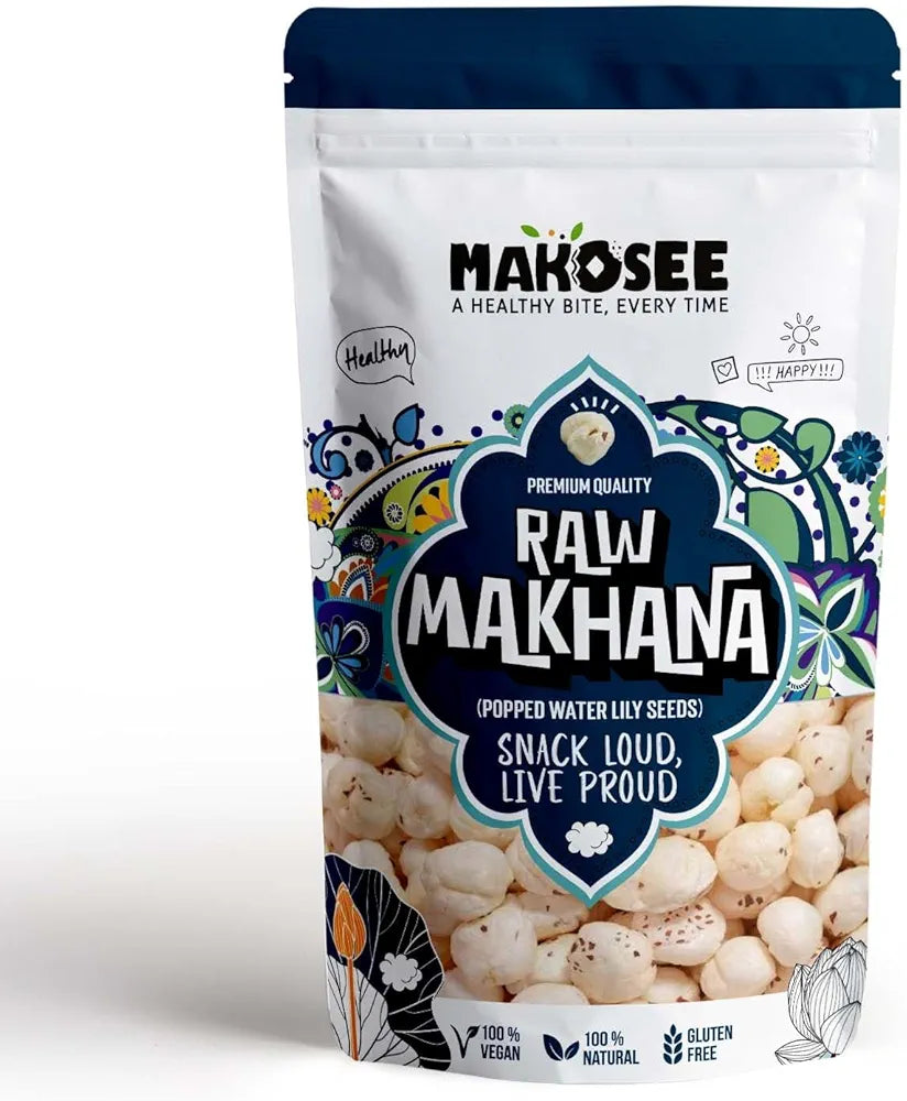 Makosee Premium Raw Makhana 250g | Popped Water lily seeds