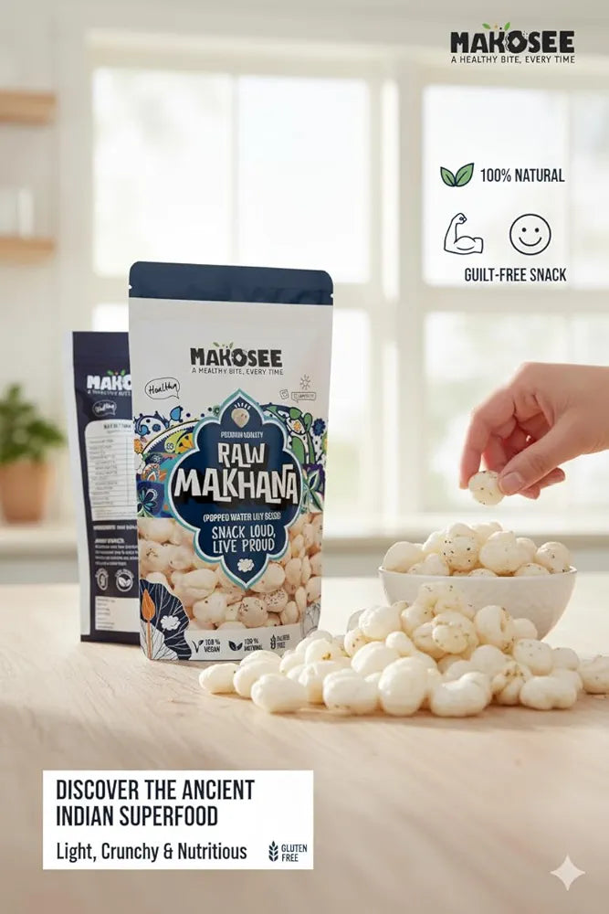 Makosee Premium Raw Makhana 250g | Popped Water lily seeds